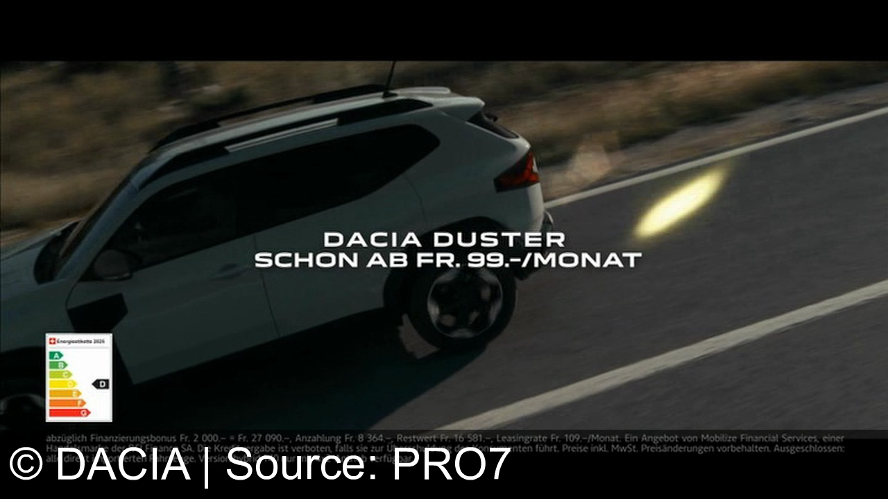 TV Werbung dacia - Entdecke Abenteuer mit dem Dacia Duster Hybrid 140 – robust, zuverlässig und schon ab 99 Franken/Monat. California Dreaming pur – powered by Dacia und Mobilize Financial Services!