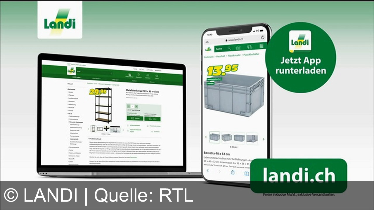 TV Werbung landi - Landi Tiefpreis-Hits: Metall-Steckregal für 29.95, stapelbare Box für 13.95 – Top Qualität, immer günstig. Jetzt online oder per App bestellen auf landi.ch!