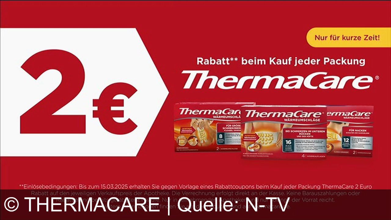 TV Werbung thermacare - nr.1 Wärmeumschläge in Deutschland