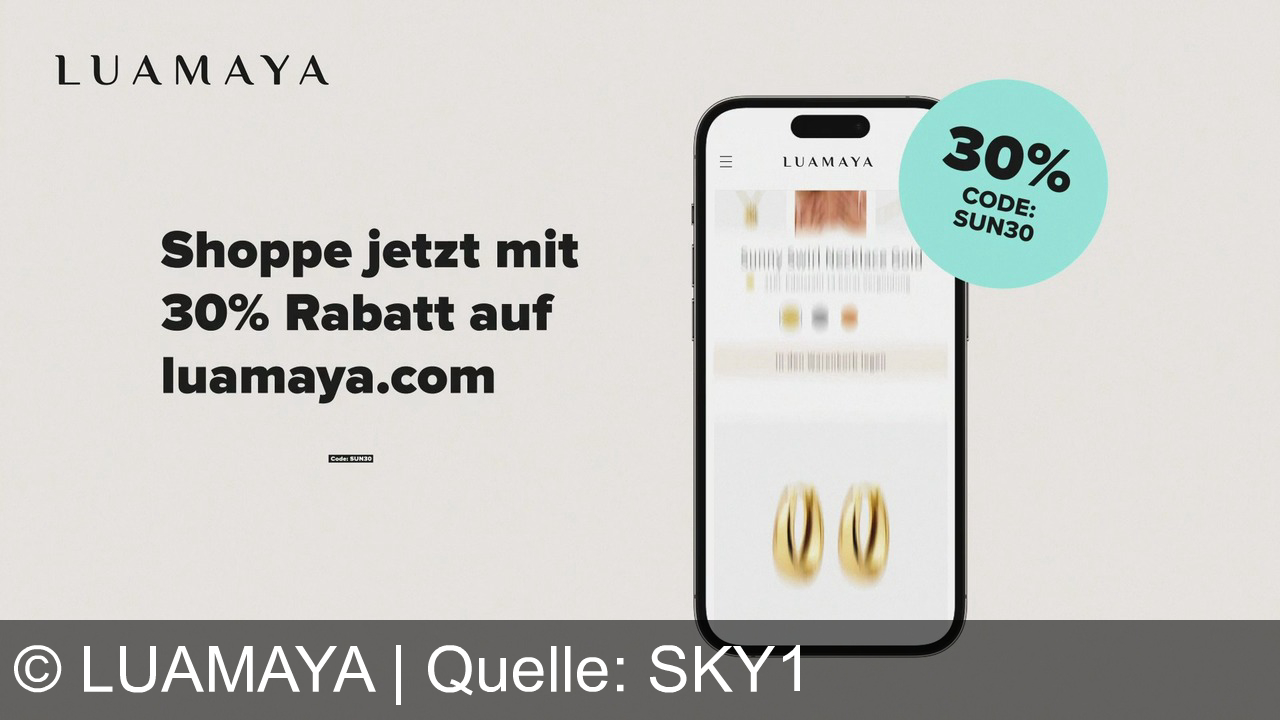 TV Werbung luamaya - Strahle wie die Sonne mit wasserfestem Schmuck von Luamaya – entdecke exklusive Pieces und spare 30% mit dem Code SUN30 auf luamaya.com!