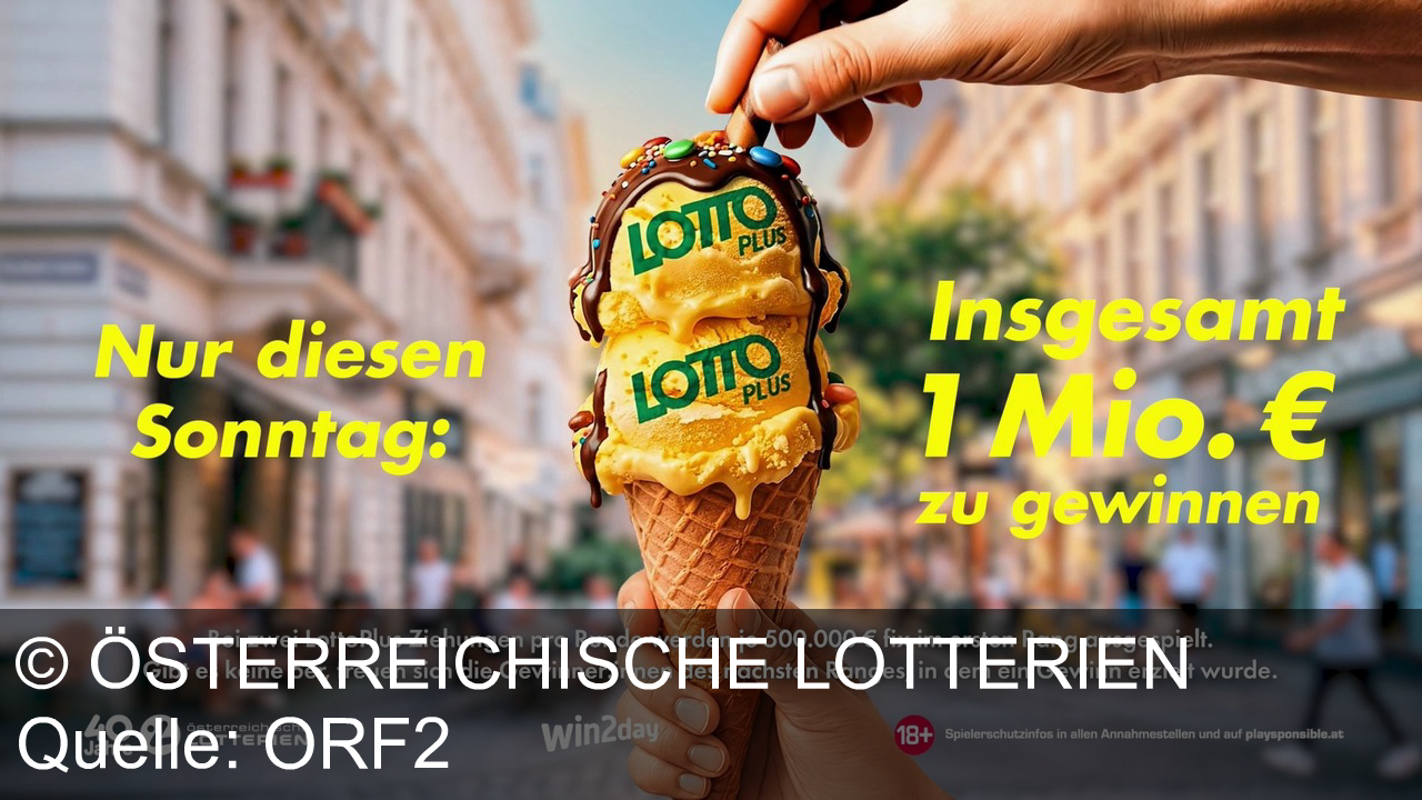 TV Werbung österreichische lotterien - Nur diesen Sonntag: Bei Lotto Plus von Win2day insgesamt 1 Million Euro gewinnen. Ab 18 Jahren.