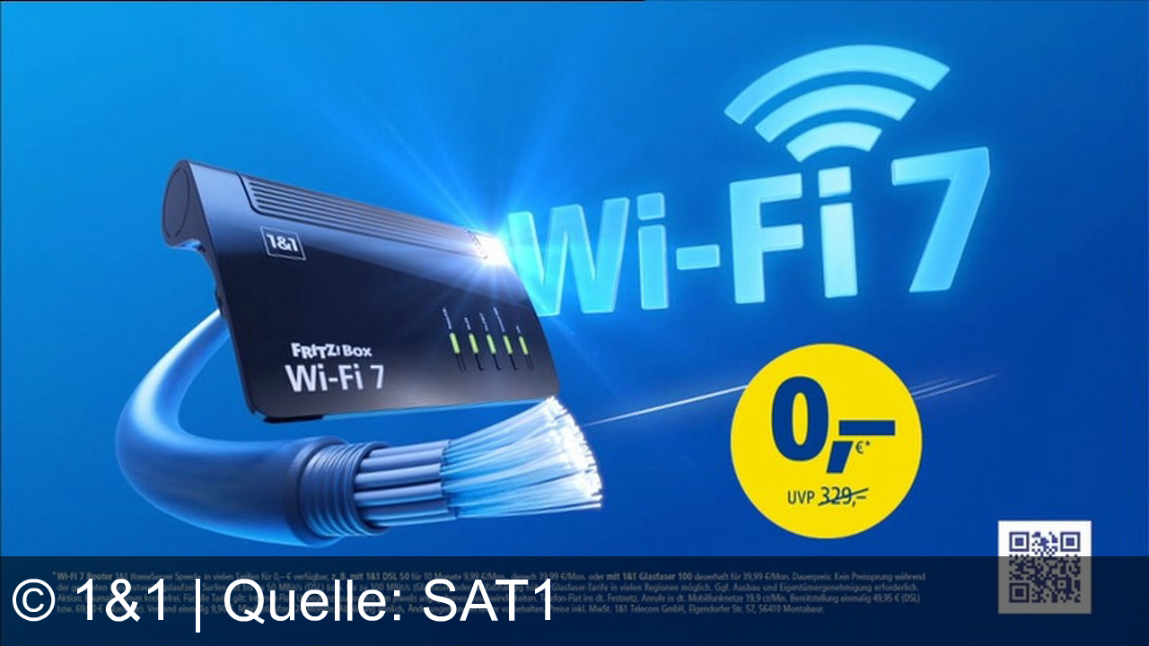 TV Werbung 1&1 - 1&1 bietet schnelles und stabiles WLAN mit dem neuen Wi-Fi 7 Router. Wählen Sie zwischen DSL oder Glasfaser ohne Preissprung. Inklusive Internet- und Telefon-Flat, ab 3,99 €/Monat. 24 Monate Laufzeit.