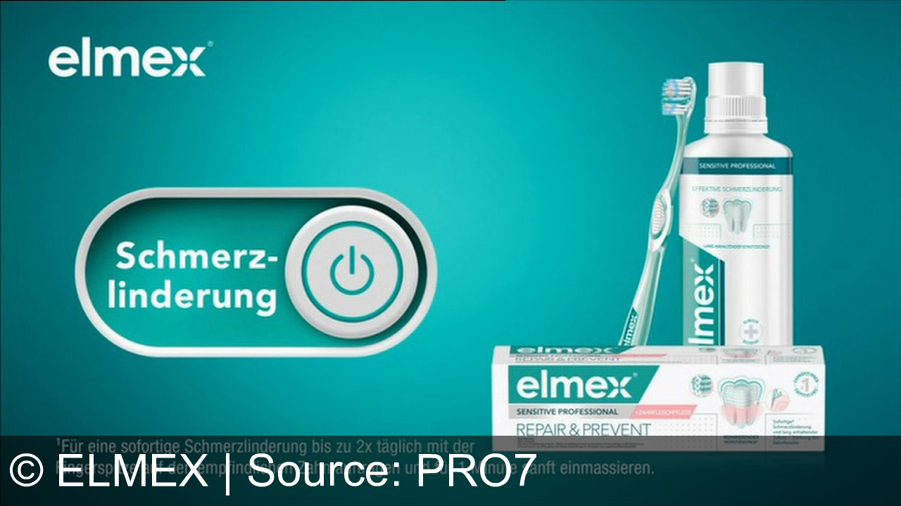 TV Werbung elmex - Elmex-Werbung in der Schweiz: Elmex Sensitive Repair & Prevent: Sofortige Schmerzlinderung für empfindliche Zähne. Fragen Sie Ihren Zahnarzt und aktivieren Sie die Pflege mit Elmex!
