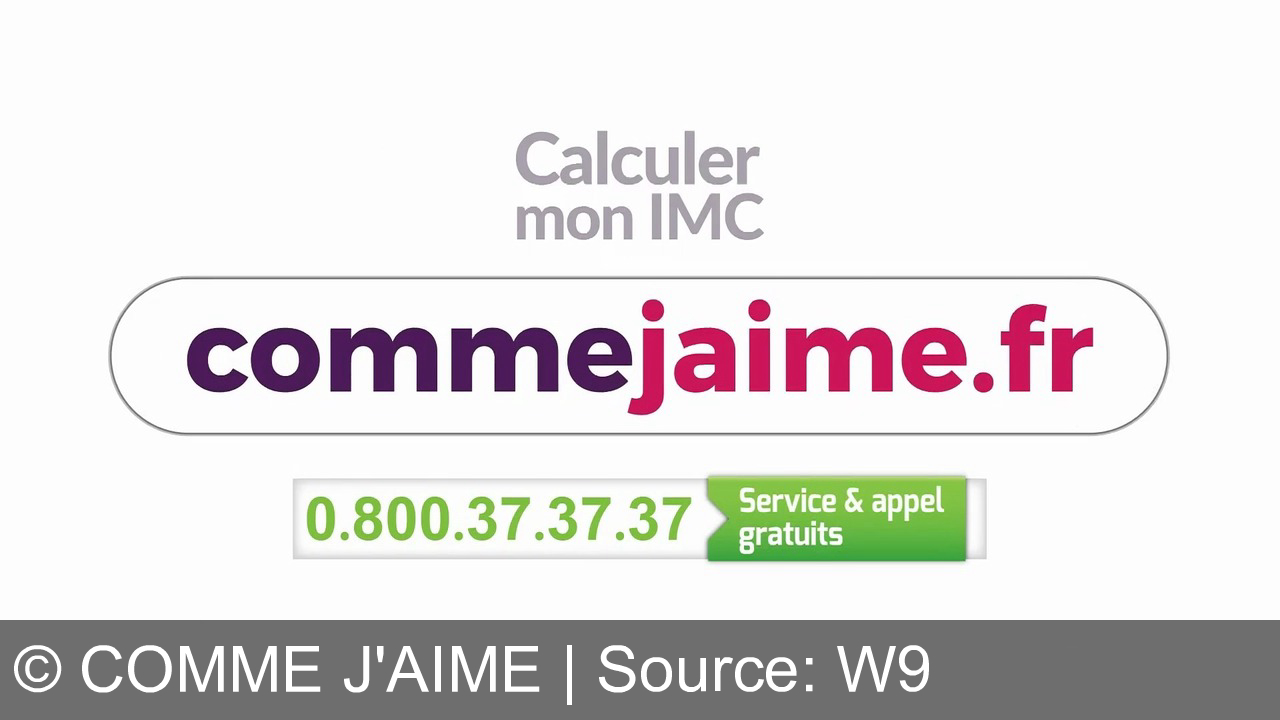 TV Werbung comme j'aime - Découvrez votre IMC gratuitement sur commejaime.fr. Obtenez une solution personnalisée pour votre poids, comme Sandrine.