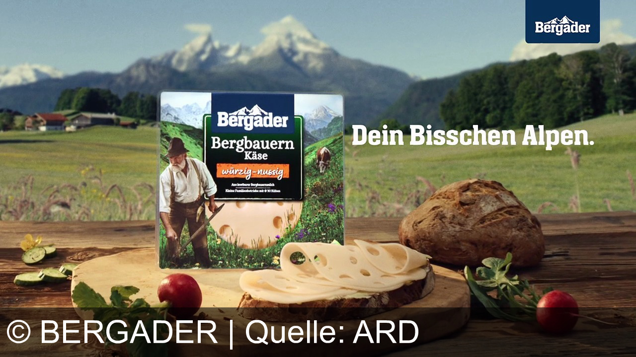 TV Werbung bergader - Bergader Bergbauern Käse: würzig-nussig genießen – dein bisschen Alpen, mitten auf der Wiese.