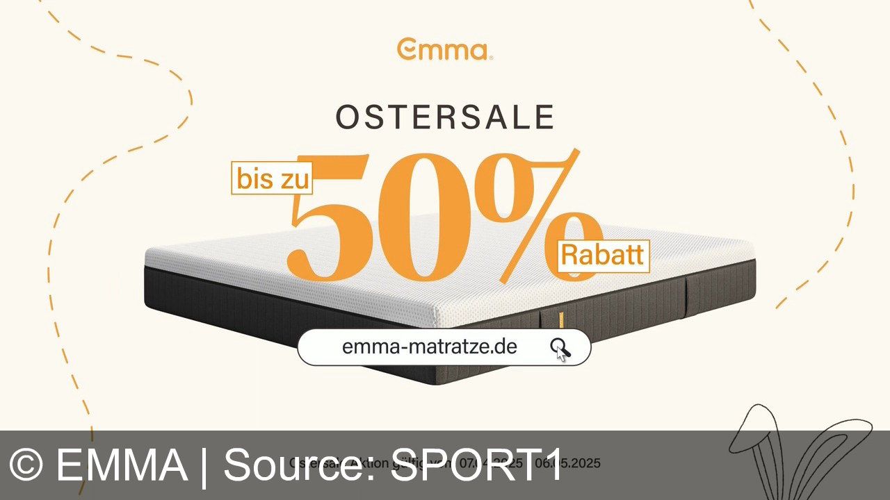 TV Werbung emma - Erlebe traumhaften Schlaf mit Emma! Sichere dir im Ostersale bis zu 50% Rabatt auf Matratzen und mehr. Jetzt auf emma-matratze.de.