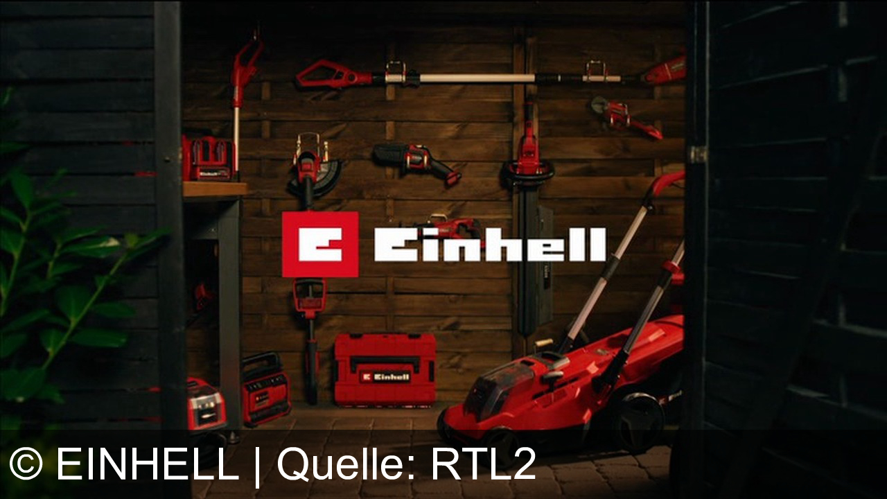TV Werbung einhell - Frühling mit Einhell: Rasen mähen, Bäume schneiden, sauber machen. Ein Akku, der Power X-Change, für über 350 Geräte. Dein Held für den Garten.