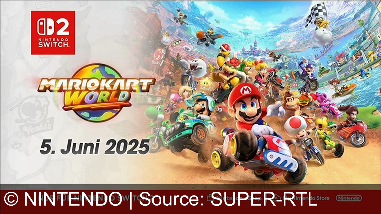 TV Werbung nintendo - Erlebe grenzenlosen Rennspaß mit Mario Kart World auf der Nintendo Switch 2. Entdecke die Welt als deine Rennstrecke – ab 5. Juni 2025! Nur für Nintendo Switch 2.