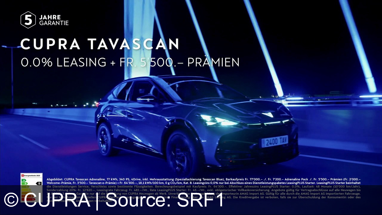 TV Werbung cupra - Erlebe die Dunkelheit, entdecke das Einzigartige: CUPRA Tavascan. Jetzt mit 0% Leasing und 5 Jahren Garantie. High-Performance trifft auf Stil und Technologie. Dein Weg beginnt hier.
