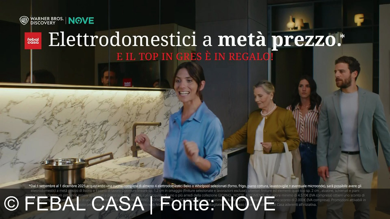 TV Werbung febal casa - Nuova casa? Con Febal Casa arreda con stile: fino a 2.000€ di sconto su soggiorno e camera, elettrodomestici Beko e Whirlpool a metà prezzo e top in gres in omaggio!