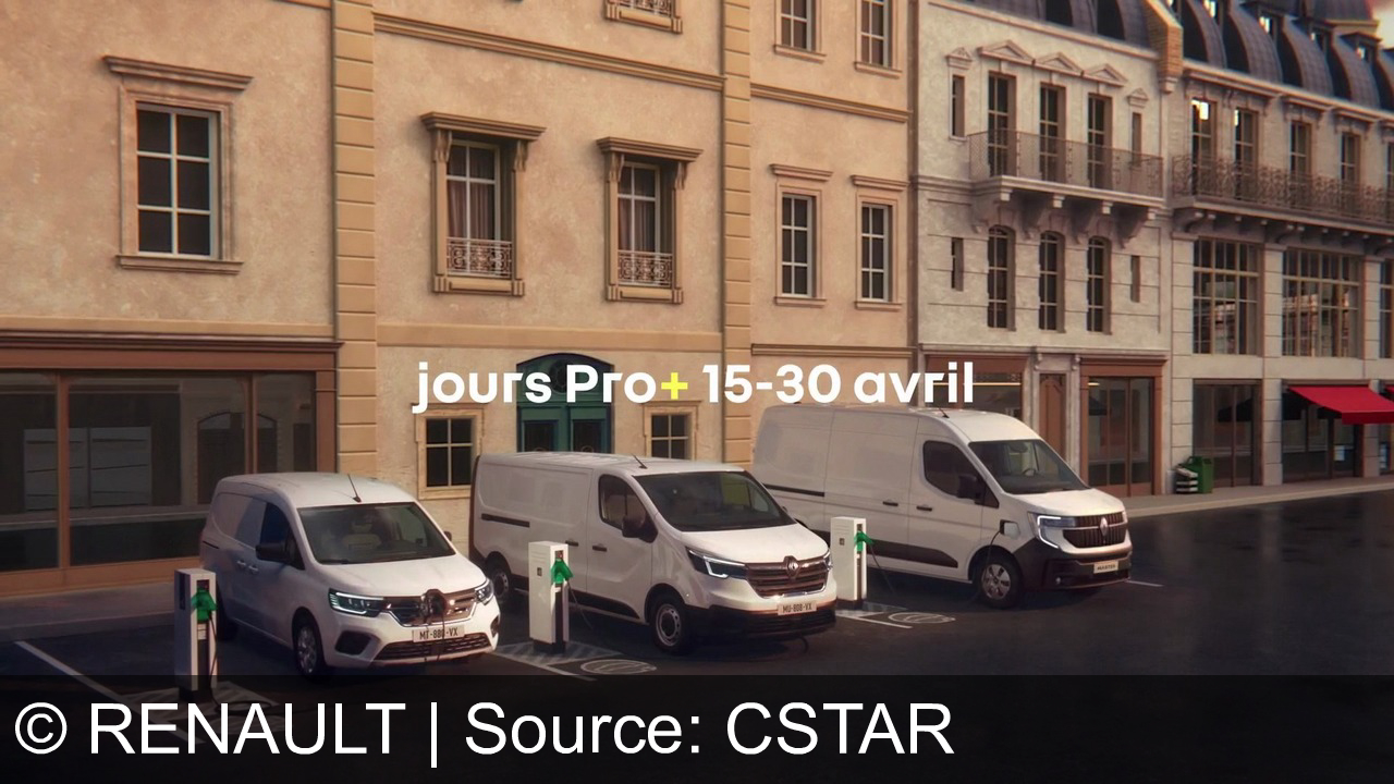 TV Werbung renault - Renault Pro+ : L'électrique au prix du diesel. Dès 250€/mois sans apport. 15-30 avril.