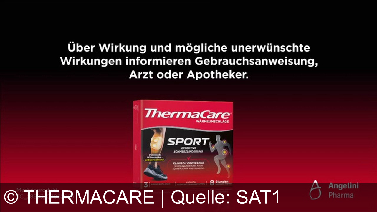 TV Werbung thermacare - ThermaCare Wärmepads und Thermacare Sport: Klinisch erwiesene Schmerzlinderung bis zu 16 Stunden – effektiv, ohne Arzneiwirkstoffe. Von Angelini. Für Rücken, Sport und mehr!